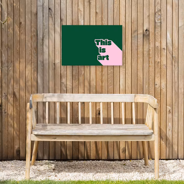 This is art - Schaduw - Roze Tuinposter op houten frame 2 cm dik klein -sfeer4