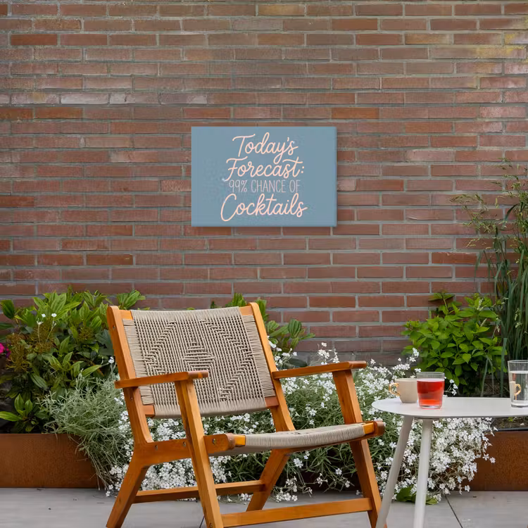 Today's Forecast - Cocktails - Blauw Tuinposter op houten frame 2 cm dik klein -sfeer3