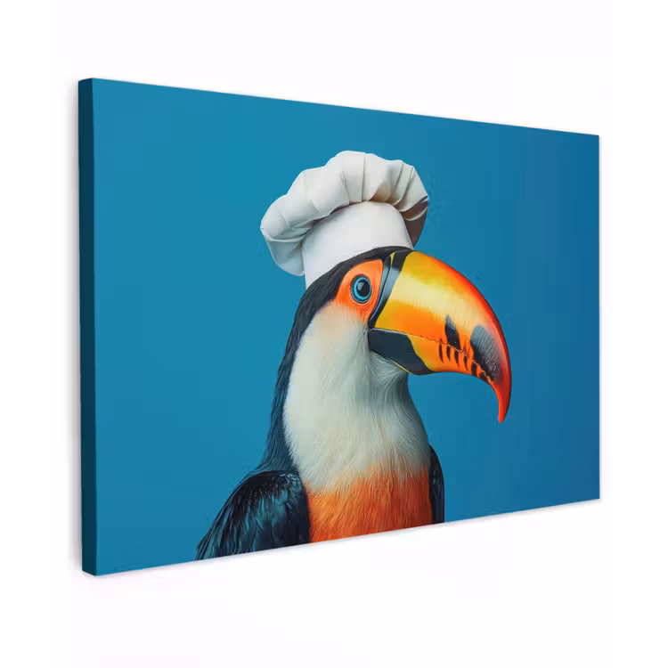 Toekan - Papegaai - Vogel - Koksmuts Tuinposter op houten frame 2 cm dik klein -3d