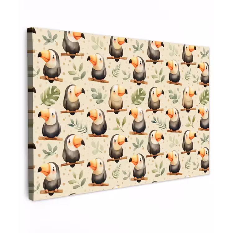 Toekans - Exotisch - Kleurrijk Tuinposter op houten frame 2 cm dik klein 845 -3d
