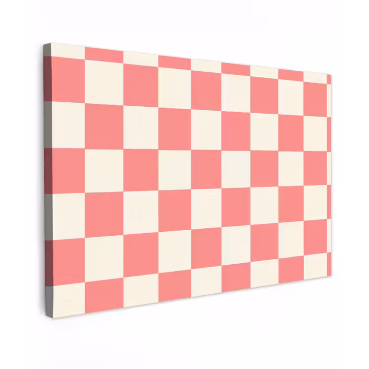 Traditioneel - Patroon - Roze Tuinposter op houten frame 2 cm dik klein 845 -3d