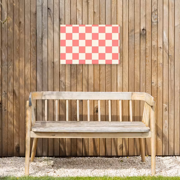 Traditioneel - Patroon - Roze Tuinposter op houten frame 2 cm dik klein 845 -sfeer4