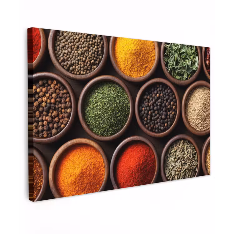 Bakjes - Hout - Kruiden - Kleurrijk Tuinposter op houten frame 2 cm dik klein -3d