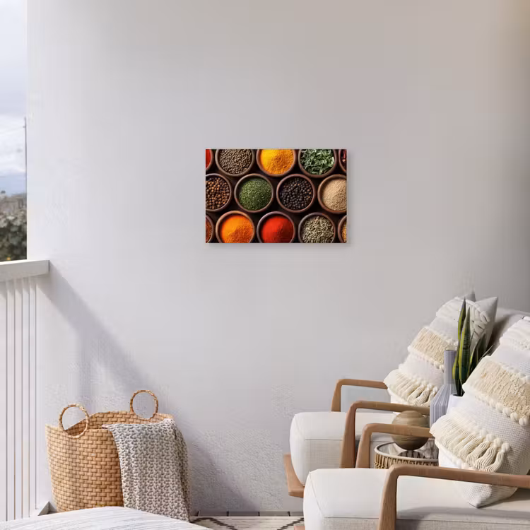 Bakjes - Hout - Kruiden - Kleurrijk Tuinposter op houten frame 2 cm dik klein -sfeer1