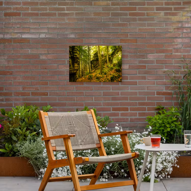 Bomen - Steen - Bos - Natuur - Planten Tuinposter op houten frame 2 cm dik klein -sfeer3