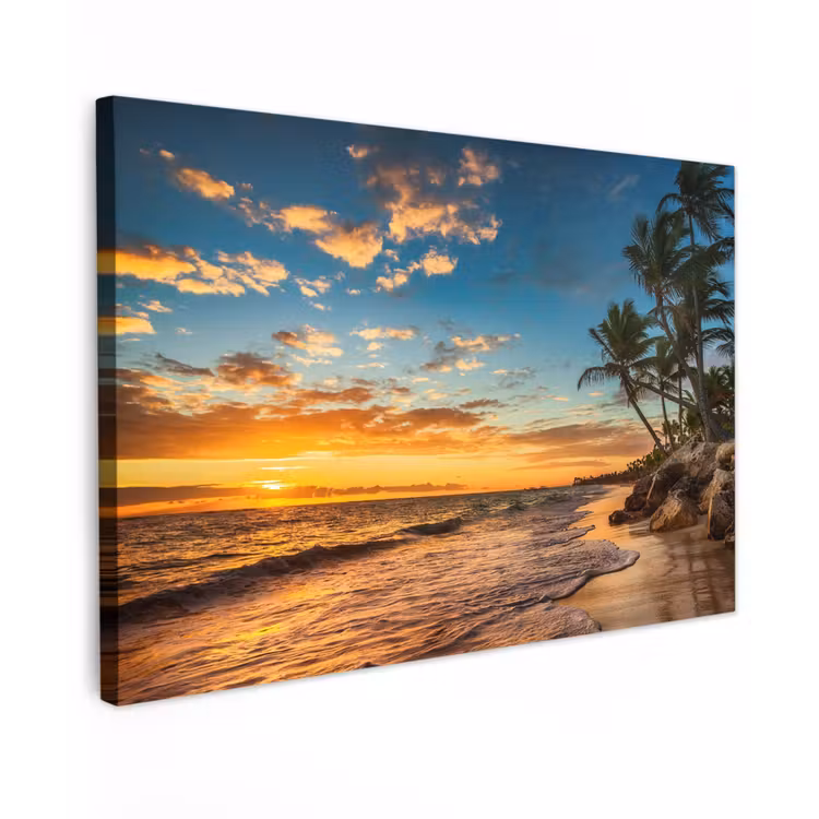 Tropische Schemering Tuinposter op houten frame 2 cm dik klein -3d
