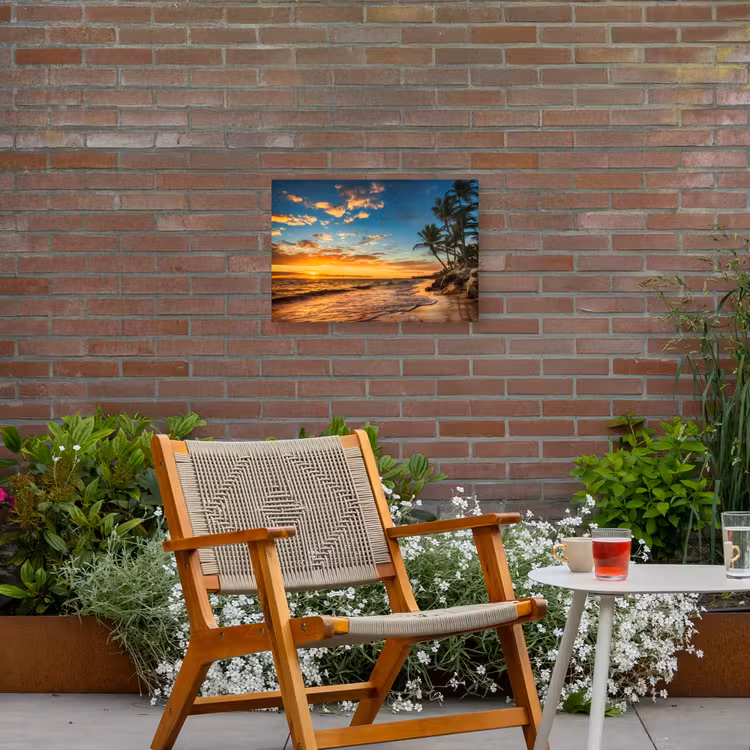 Tropische Schemering Tuinposter op houten frame 2 cm dik klein -sfeer3