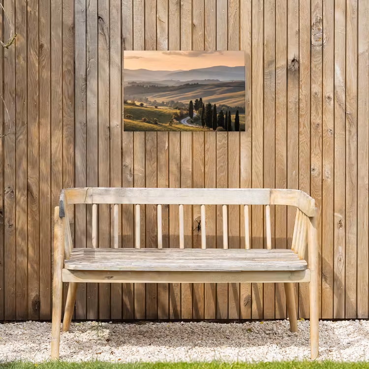 Toscaans - Landschap - Heuvels Tuinposter op houten frame 2 cm dik klein -sfeer4