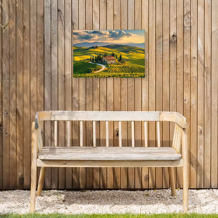 Toscane - Landschap - Wijngaarden Tuinposter op houten frame 2 cm dik klein -sfeer4