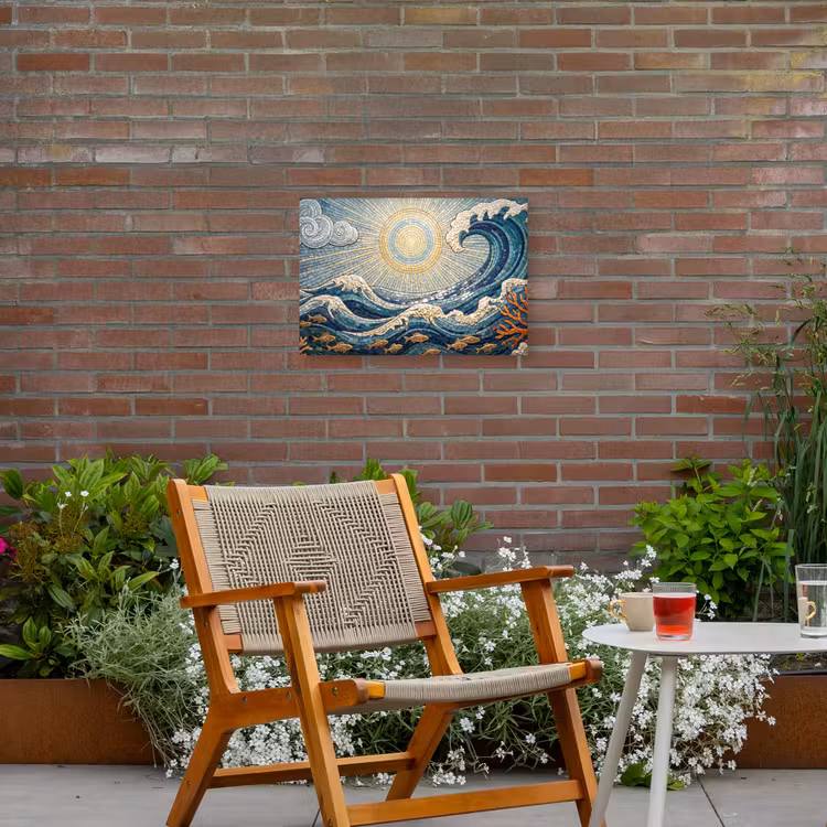 Onderwater - Koraal - Vis - Natuur - Kunst Tuinposter op houten frame 2 cm dik klein -sfeer3