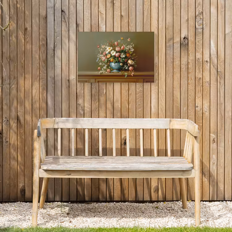 Vaas - Pastel - Kleuren - Bloemen Tuinposter op houten frame 2 cm dik klein -sfeer4