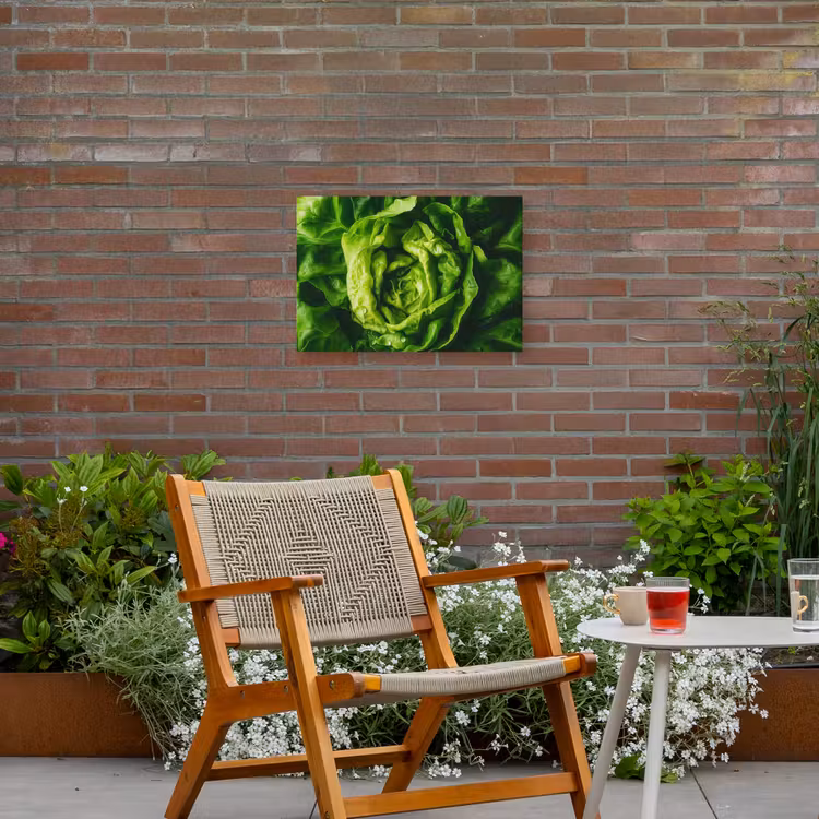 Groente - Sla - Groen Tuinposter op houten frame 2 cm dik klein -sfeer3