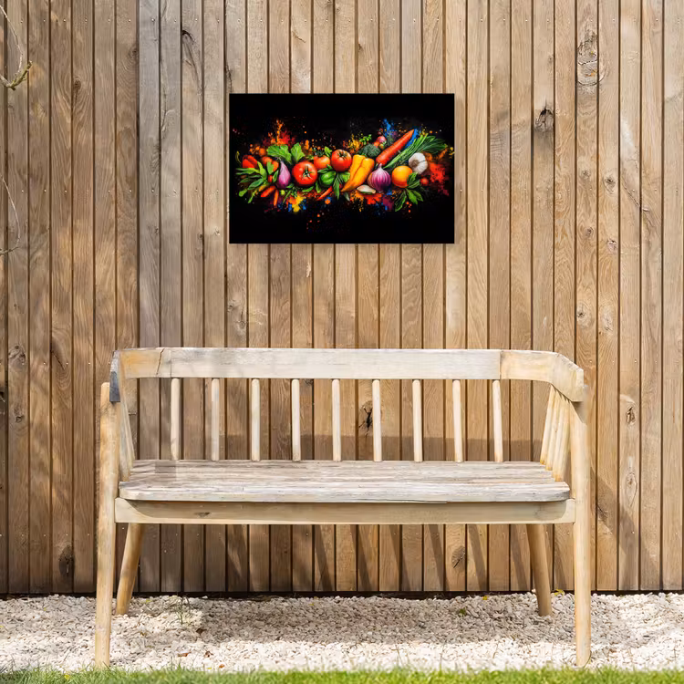 Groente - Eten - Kruiden - Graffiti - Koken Tuinposter op houten frame 2 cm dik klein -sfeer4