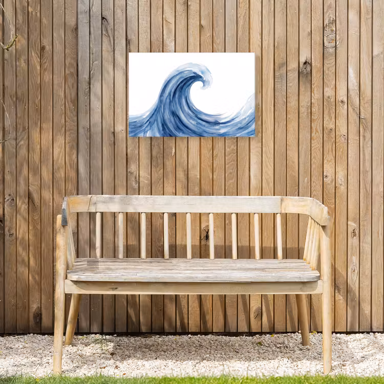 Water - Beweging - Natuur - Modern - Blauw Tuinposter op houten frame 2 cm dik klein -sfeer4