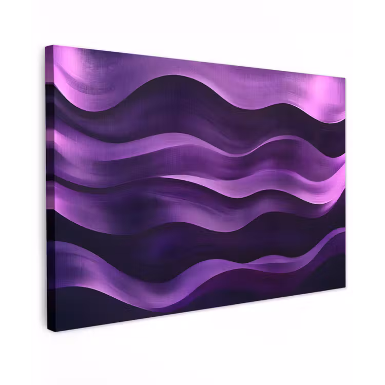 Golven - Abstract - Paars Tuinposter op houten frame 2 cm dik klein -3d