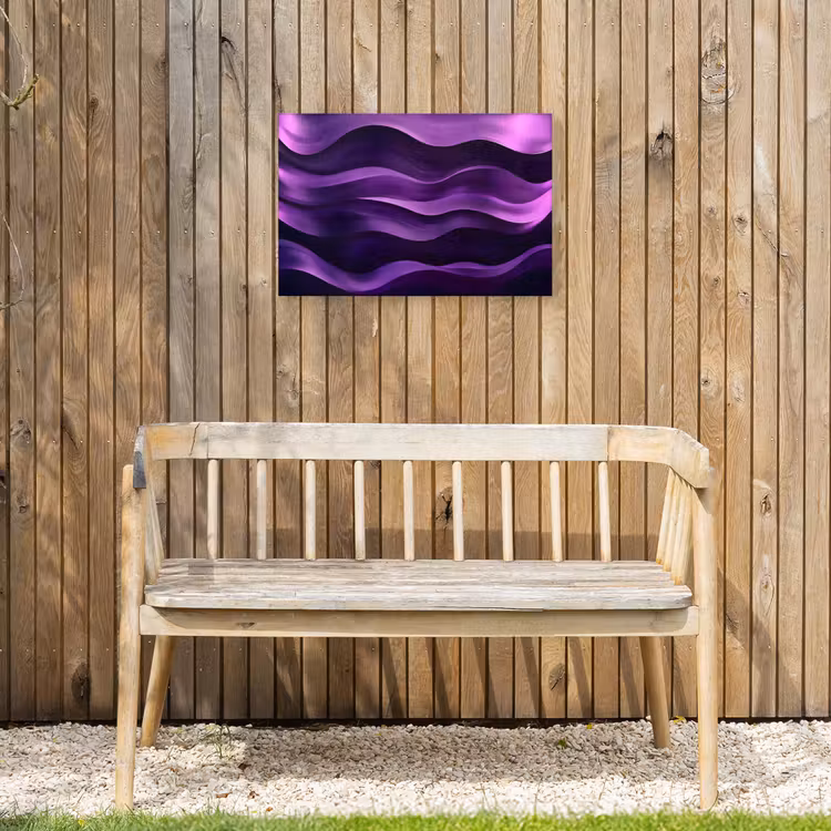 Golven - Abstract - Paars Tuinposter op houten frame 2 cm dik klein -sfeer4