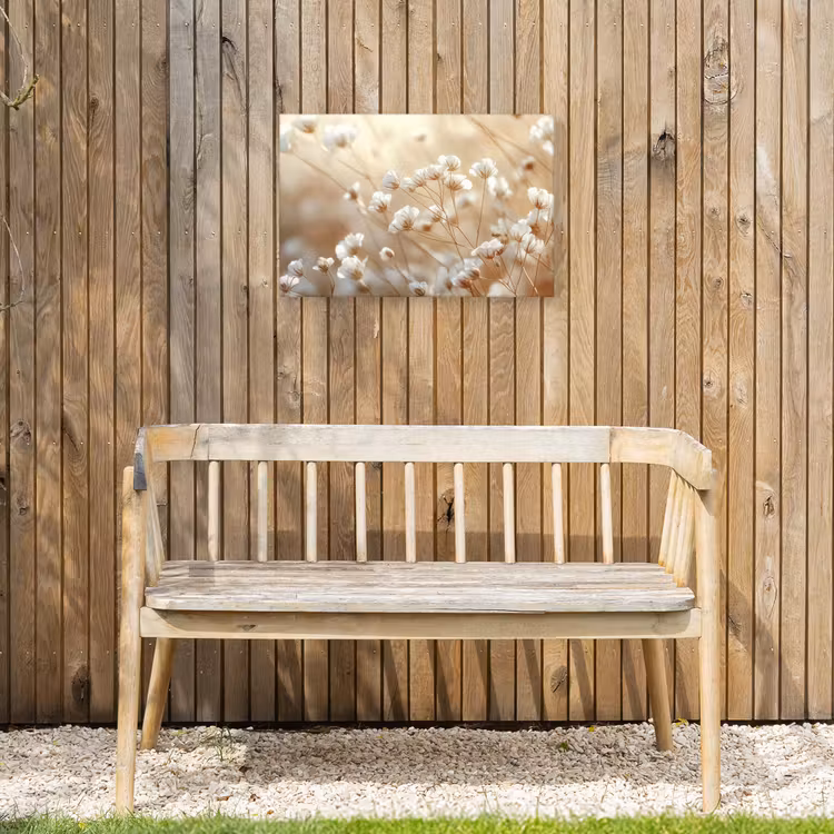 Wilde - Bloemen - Wit Tuinposter op houten frame 2 cm dik klein -sfeer4