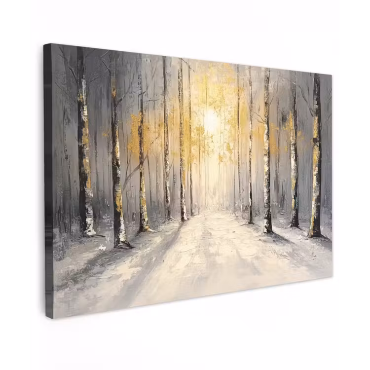 Winter - Abstract - Sneeuw - Natuur - Zon Tuinposter op houten frame 2 cm dik klein -3d