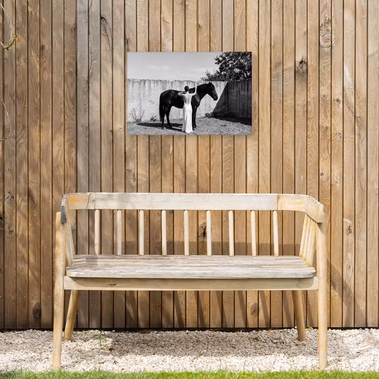 Vrouw - Paard - Artistiek Tuinposter op houten frame 2 cm dik klein -sfeer4