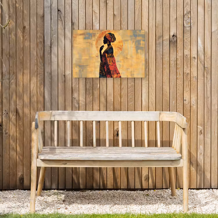 Vrouw - Silhouet - Patronen - Sierlijk Tuinposter op houten frame 2 cm dik klein -sfeer4