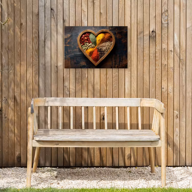 Houten - Hart - Kleurrijke - Specerijen Tuinposter op houten frame 2 cm dik klein -sfeer4