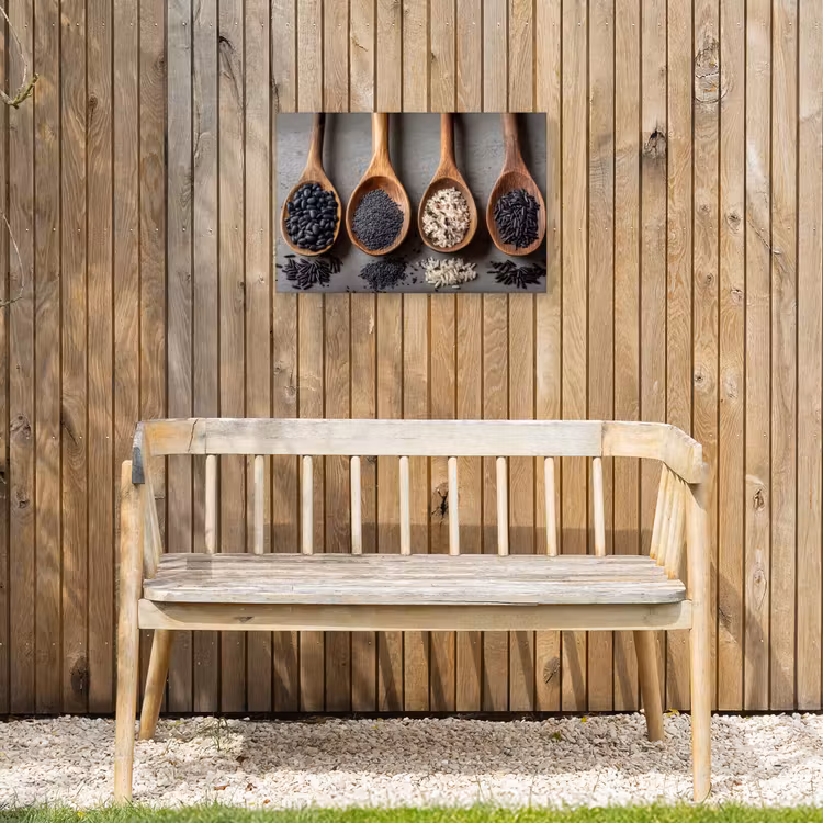 Houten - Lepels - Rijst - Zaden Tuinposter op houten frame 2 cm dik klein -sfeer4