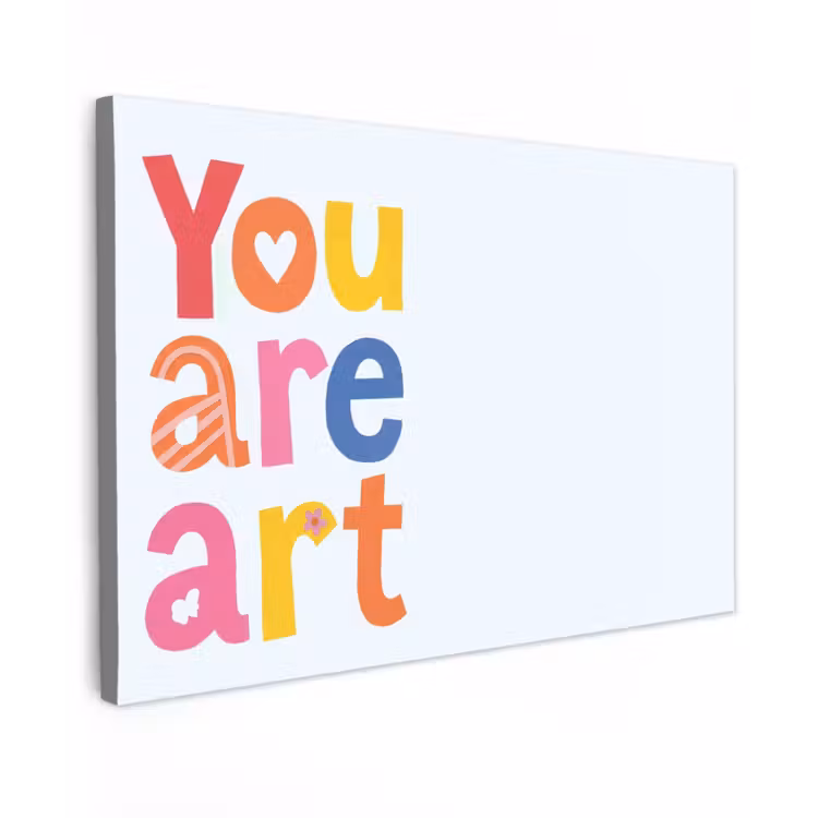 You are art - Kleurrijk - Grafisch Tuinposter op houten frame 2 cm dik klein -3d