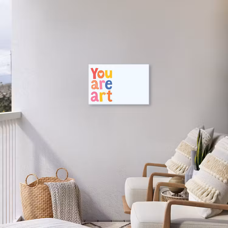 You are art - Kleurrijk - Grafisch Tuinposter op houten frame 2 cm dik klein -sfeer1
