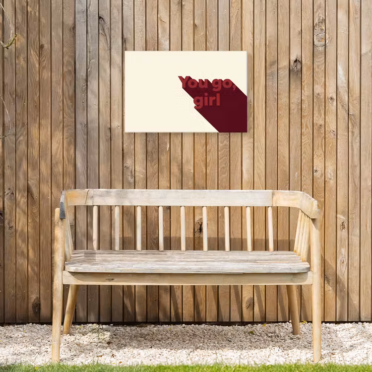 you go girl - 3D - Rood Tuinposter op houten frame 2 cm dik klein -sfeer4