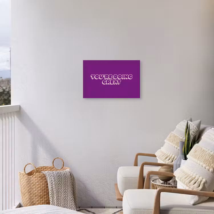 You're doing great - Paars - Bubble letters Tuinposter op houten frame 2 cm dik klein -sfeer1