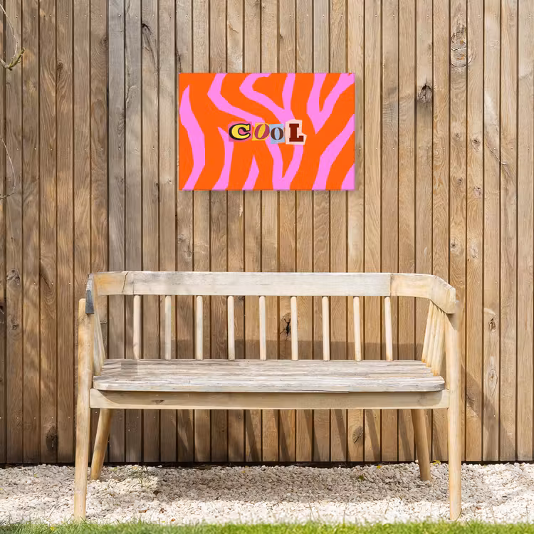 Zebraprint - Grafisch - COOL - Oranje Tuinposter op houten frame 2 cm dik klein -sfeer4