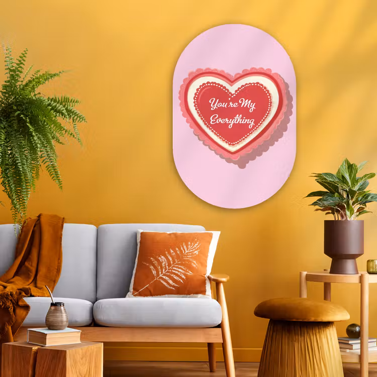 Liefde - Hart - Valentijn Wandcirkel Ovaal Glas middel -sfeer4