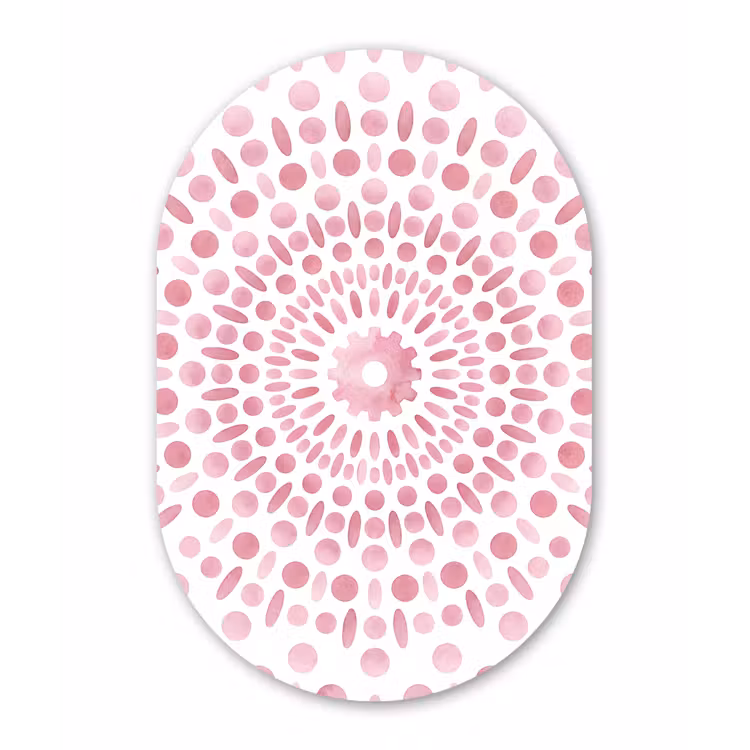 Abstract - Vormen - Patroon - Aquarel - Roze Wandcirkel Ovaal Forex klein -3d