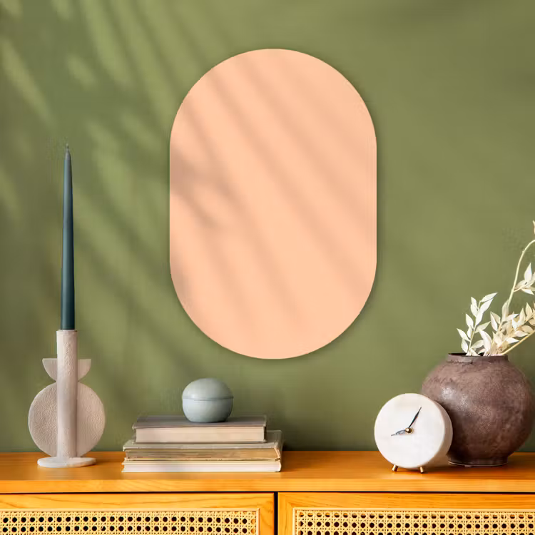 Apricot - Blush - Nude Wandcirkel Ovaal Forex klein 630 -sfeer2