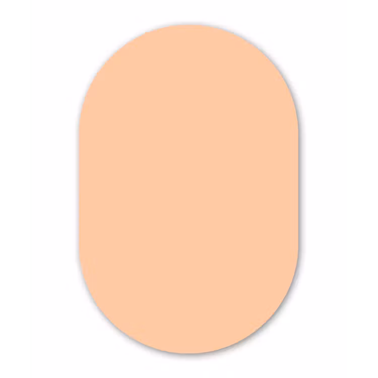 Apricot - Blush - Nude Wandcirkel Ovaal Forex klein 630 -3d