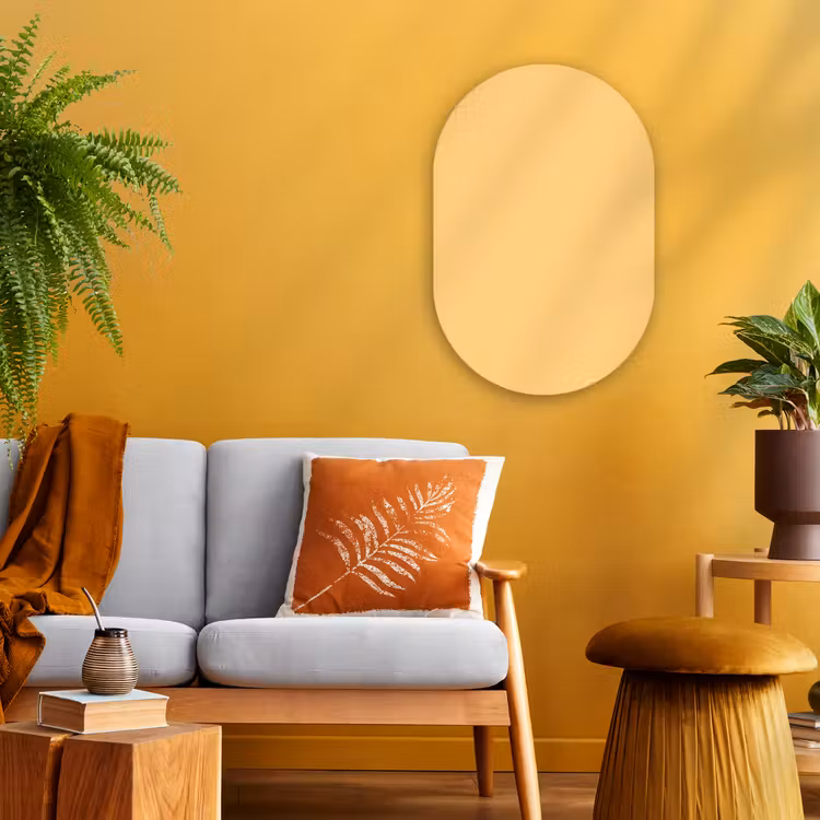Apricot - Ice - Oranje Wandcirkel Ovaal Forex klein 630 -sfeer4