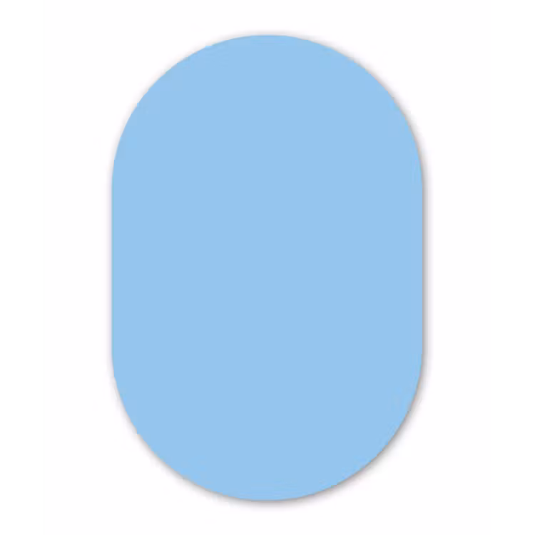 Baby - Blue - Blauw Wandcirkel Ovaal Forex klein 630 -3d