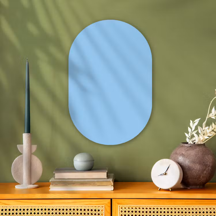 Baby - Blue - Blauw Wandcirkel Ovaal Forex klein 630 -sfeer2