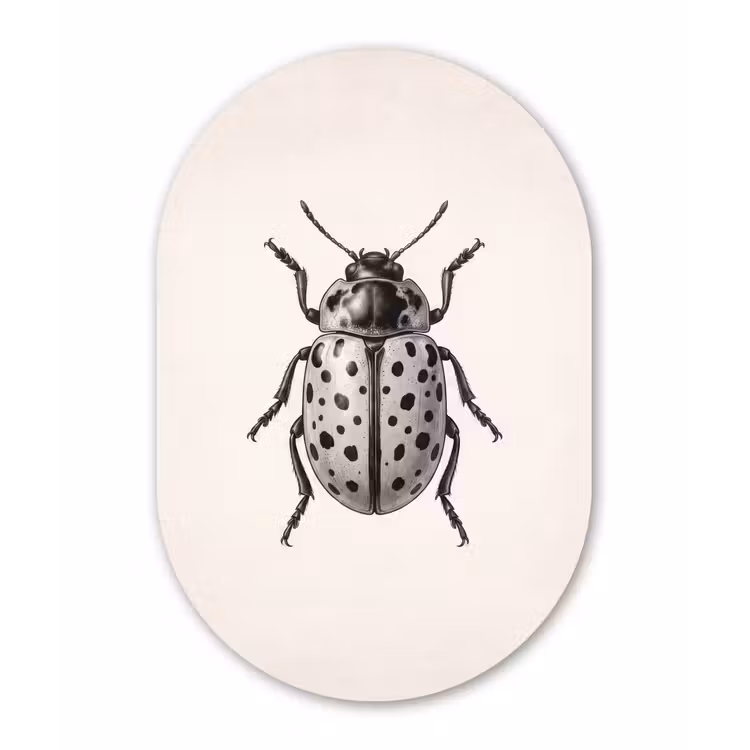 Kever - Insect - Vintage Wandcirkel Ovaal Forex klein -3d