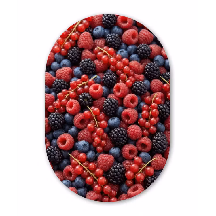 Bessen - Mix - Vers - Eten - Kleurrijk Wandcirkel Ovaal Forex klein -3d