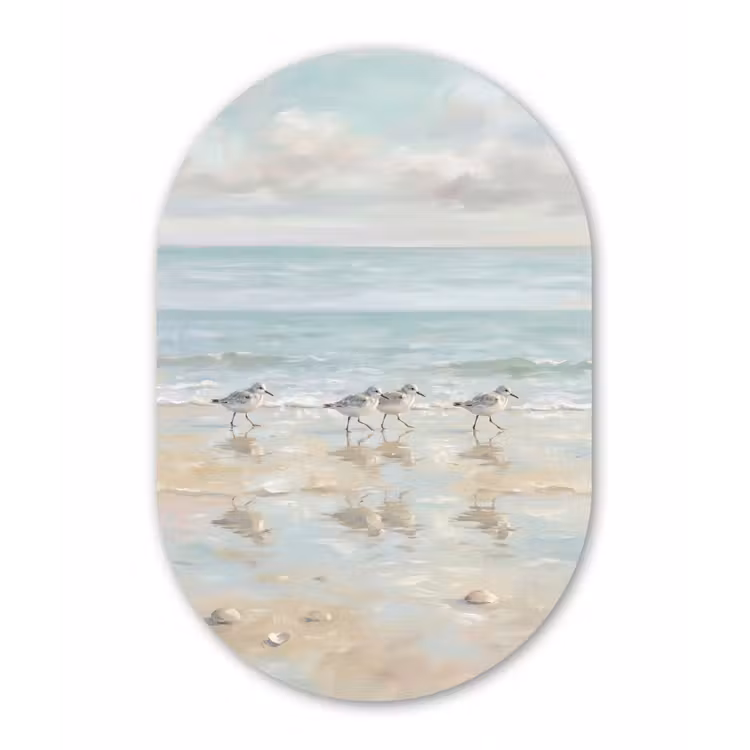 Vogels - Strand - Zee Wandcirkel Ovaal Forex klein -3d
