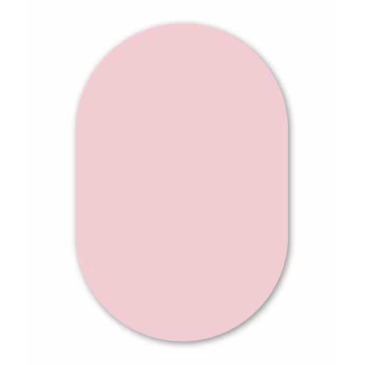 Blush - Pink - Roze Wandcirkel Ovaal Forex klein 630 -3d