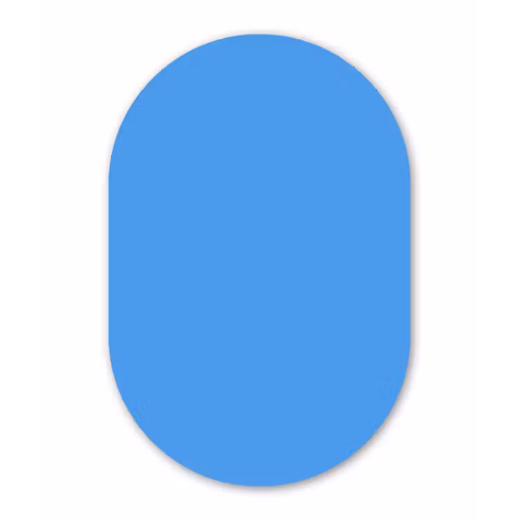 Bright - Azure - Blauw Wandcirkel Ovaal Forex klein 630 -3d