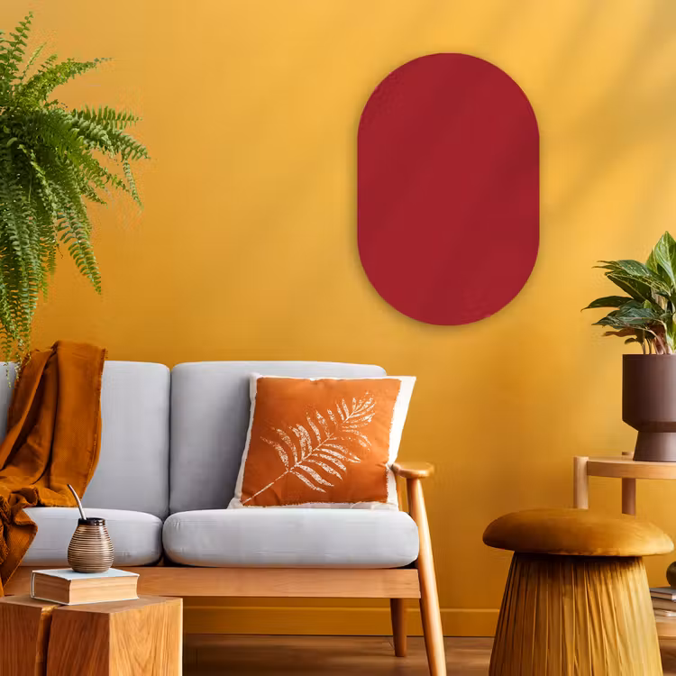 Burgundy - Wine - Rood Wandcirkel Ovaal Forex klein 630 -sfeer4
