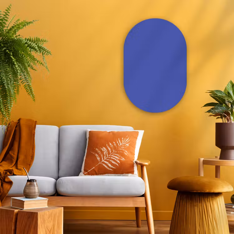 Chinese - Blue - Blauw Wandcirkel Ovaal Forex klein 630 -sfeer4