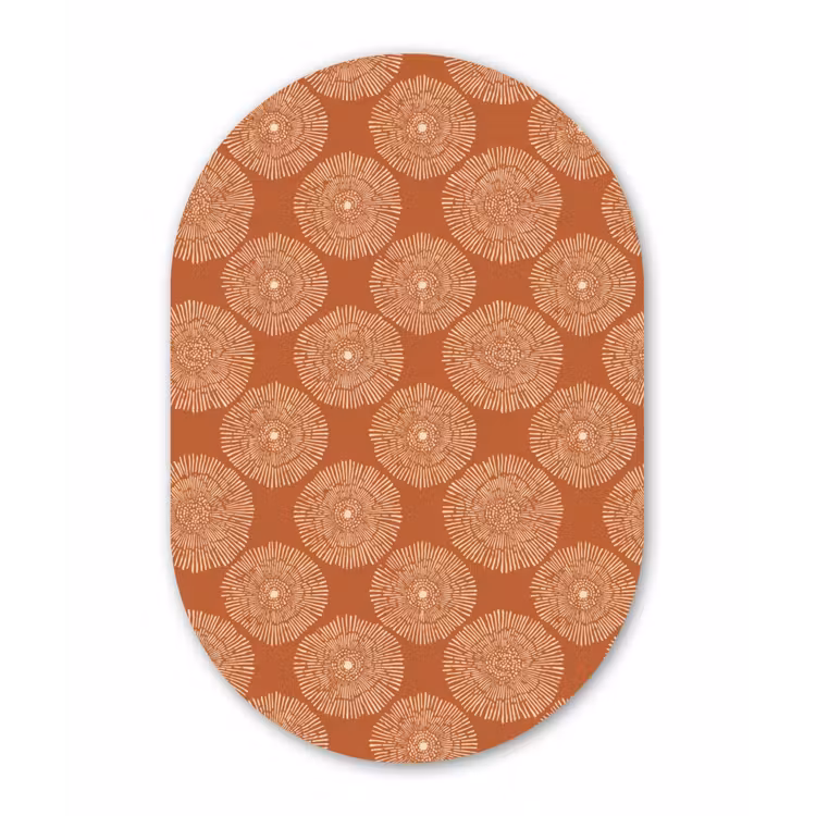Cirkels - Grafisch - Patroon - Terracotta Wandcirkel Ovaal Forex klein 630 -3d