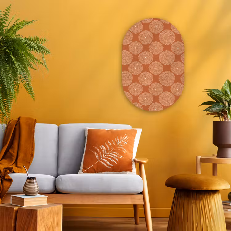 Cirkels - Grafisch - Patroon - Terracotta Wandcirkel Ovaal Forex klein 630 -sfeer4