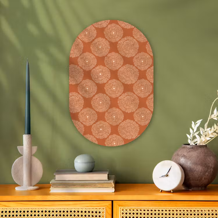 Cirkels - Grafisch - Patroon - Terracotta Wandcirkel Ovaal Forex klein 630 -sfeer2