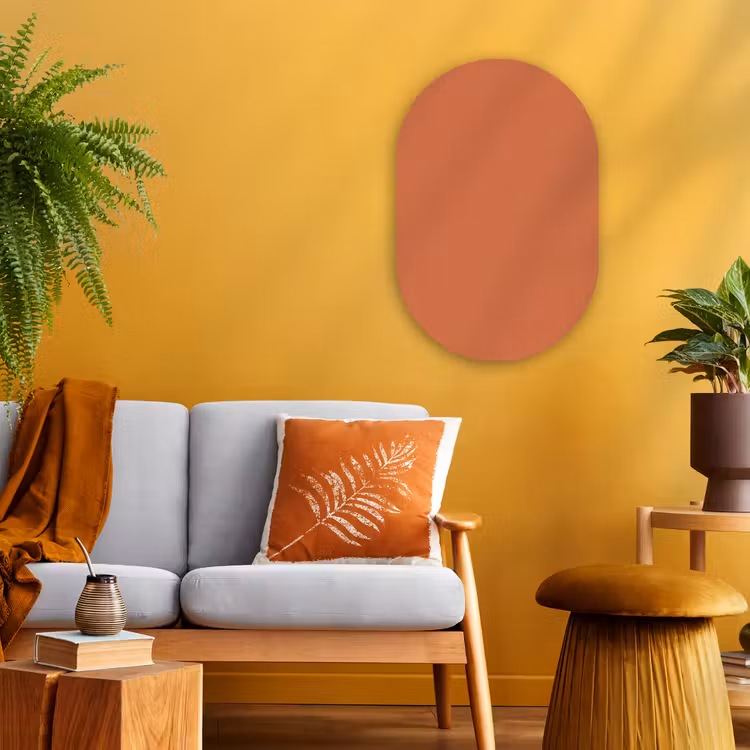 Classic - Terracotta - Oranje Wandcirkel Ovaal Forex klein 630 -sfeer4