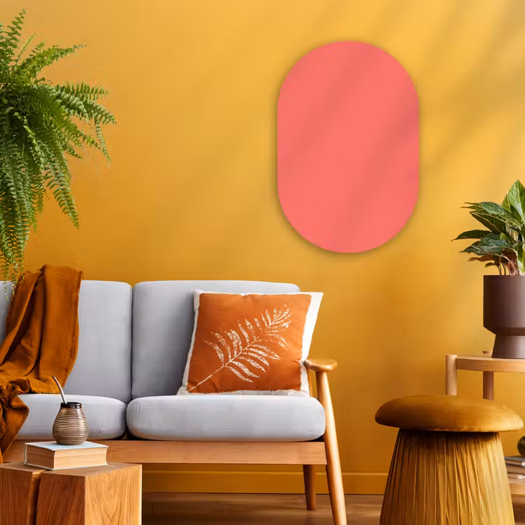 Coral - Punch - Koraal Wandcirkel Ovaal Forex klein 630 -sfeer4